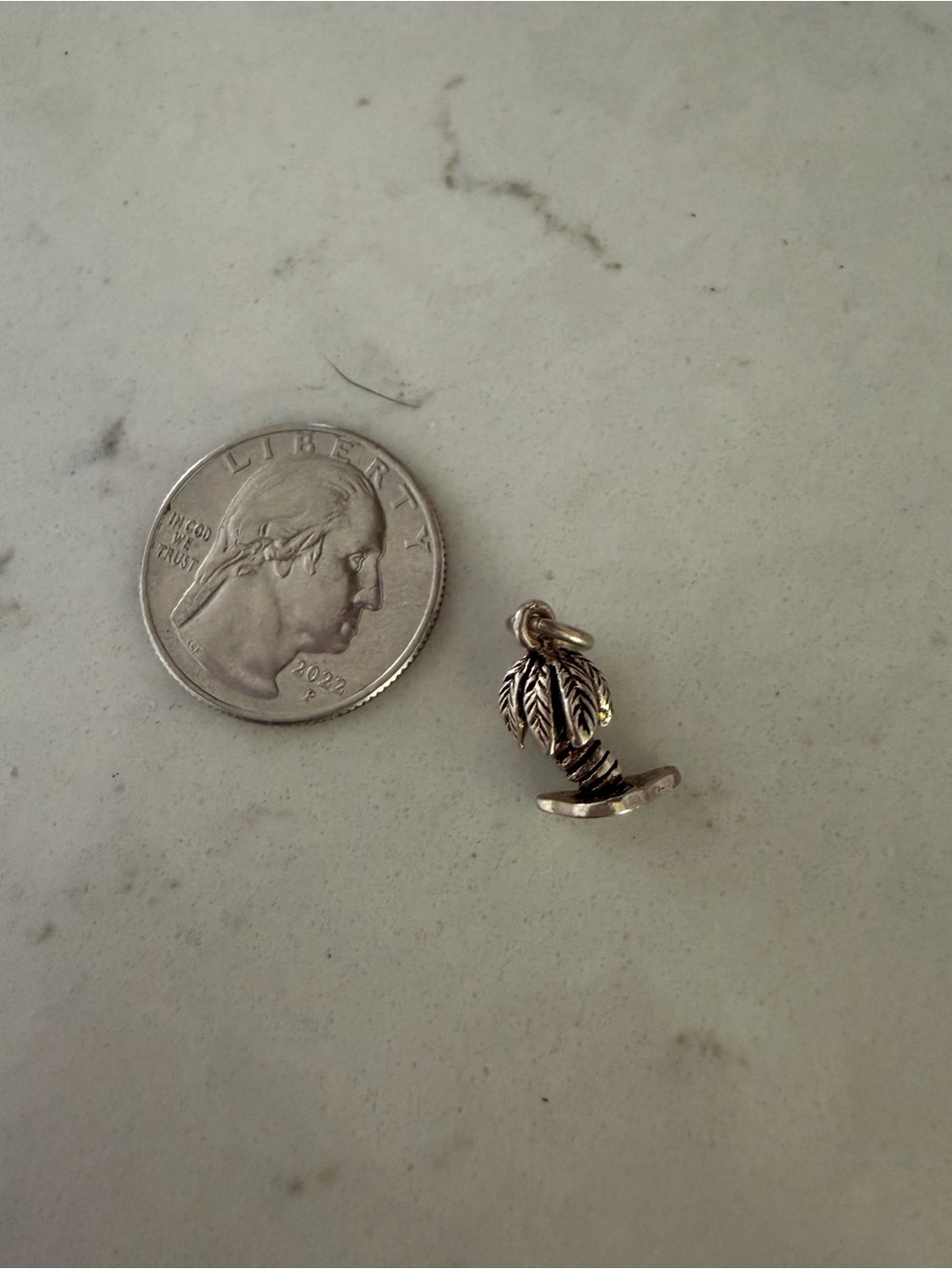 Sterling Silver Palm Tree Charm Pendant